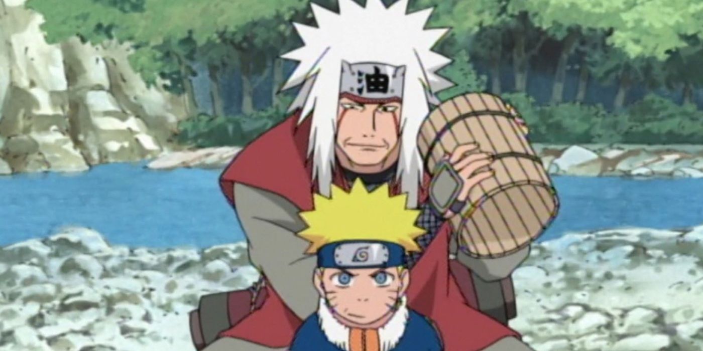Jiraiya and Naruto training in Episode 56