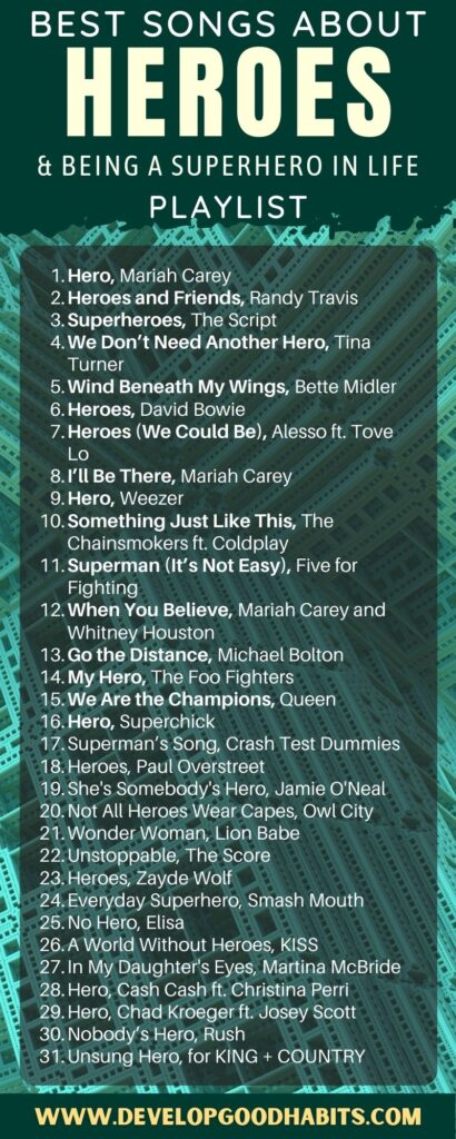 christian songs about heroes | pop songs about heroes | best hero songs